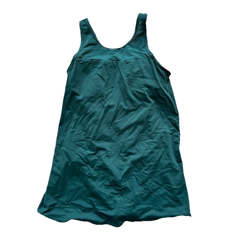 Green Chlorine Resistant Mesh High Neck smoothing Control Swim Dress One Piece 6